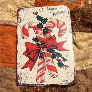 Festive Candy Cane Christmas Sign